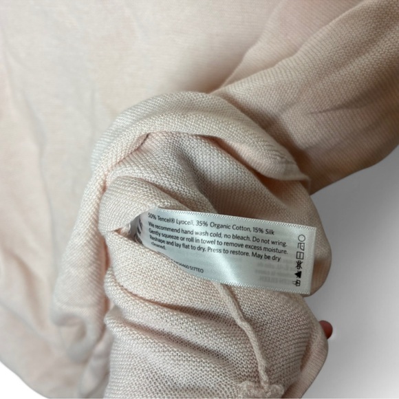 Eileen Fisher XL Pink Silk Blend Top | Organic Cotton Tencel Lyocell Tee - Picture 5 of 6